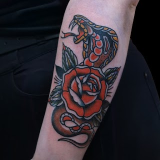 Skull and Rose Tattoo