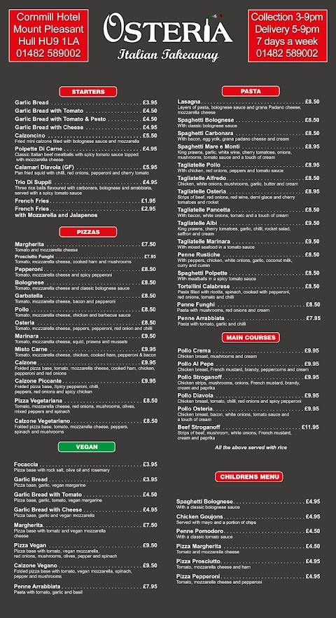 Osteria Italian Takeaway And Delivery