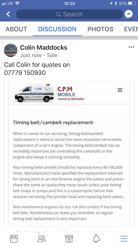 C.P.M. Mobile Vehicle Repairs