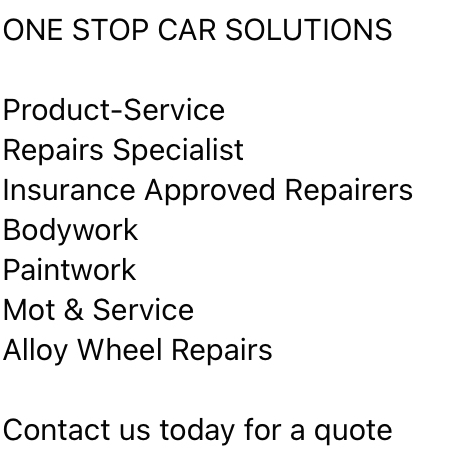 One Stop Car Solutions