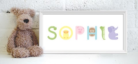 Alphanimals - Baby name prints