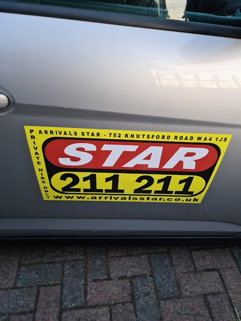 Arrivals Star Taxis. Warrington Taxis Minibuses Airport Transfers Private Hire