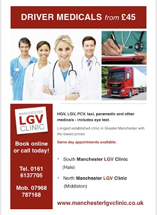 Manchester LGV Clinic - from £45 HGV PCV Taxi Driver Medicals