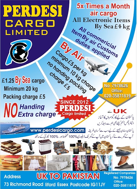 Air & Sea Cargo Door To Door Pakistan India Worldwide Courier