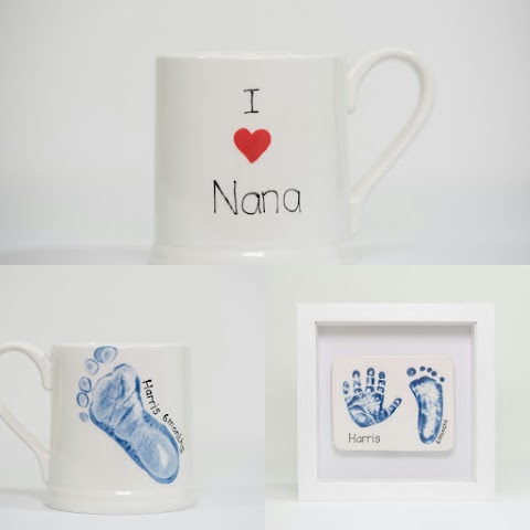 Ceramic Circle - Baby Hand and Footprints & Handpainted Ceramic Gifts