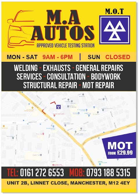 M.A Autos M.O.T - Approved Vehicle Testing Station