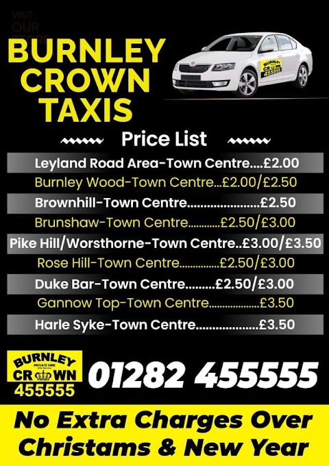 Burnley Crown Taxis | 24/7 Taxis in Burnley