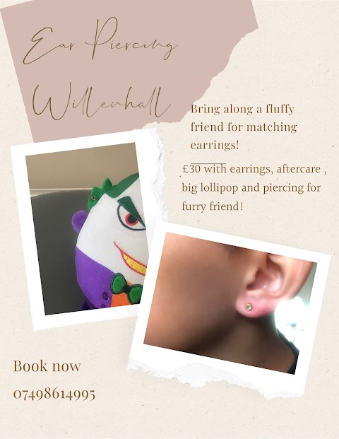 Ear lobe piercing willenhall