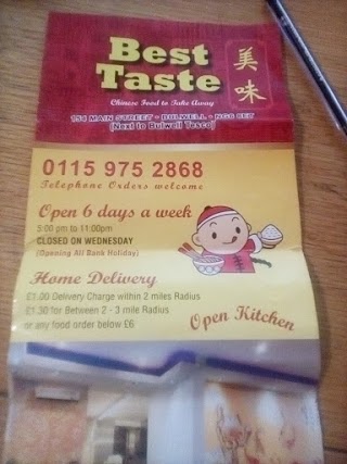 Best Taste Chinese takeaway