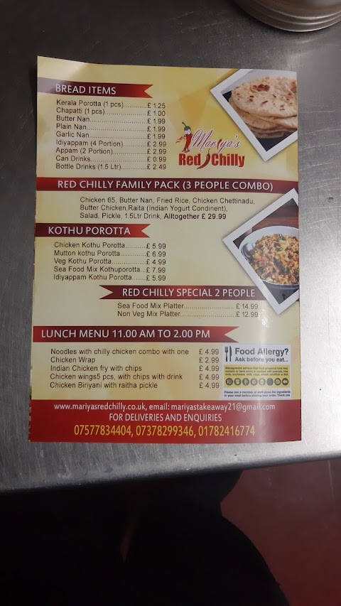 Mariyas red chilli takeaway