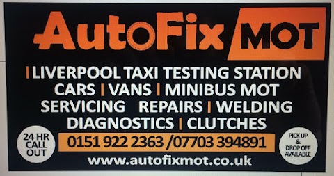 Autofix MOT Ltd. Liverpool taxi testing station. Class 4,5 and 7 mot station.