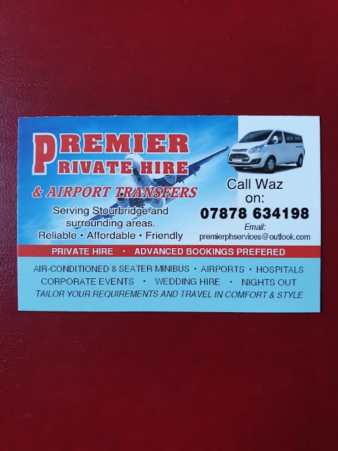 Stourbridge Premier taxi private hire & airport transfers.