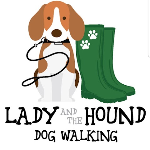 Lady and the Hound Dog Walking