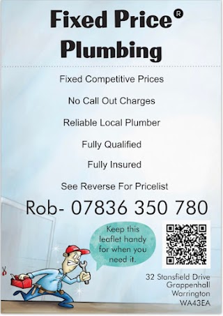 Fixed Price Plumbing. Warrington