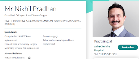 Nikhil Pradhan's Cheshire Hip & Knee Clinic