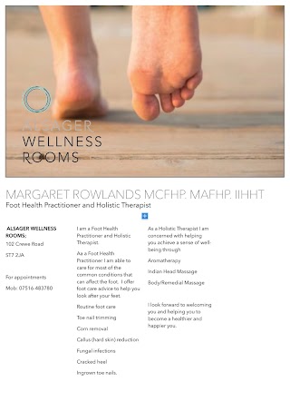 Margaret Rowlands Foot Health Practitioner/Massage Therapist