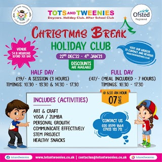 Tots and Tweenies Day care, After School, Holiday Club and Tutoring