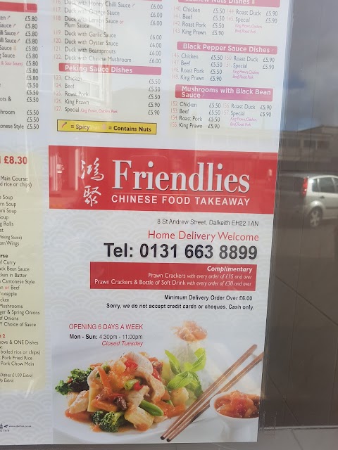 Friendlies Chinese Food Takeaway