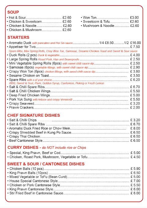 Streetly Chinese and Fish & Chips Takeaway