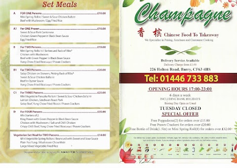 Champagne Chinese takeaway
