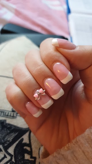 Pink and White Nails