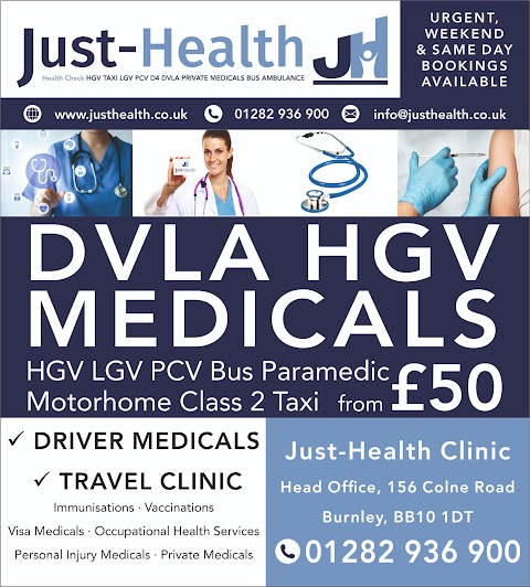 Just-Health Bradford HGV Taxi PCV Medicals Clinic