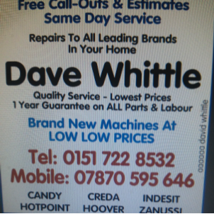 Washing machine repairs Liverpool. David Whittle