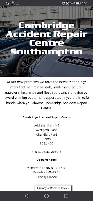 Cambridge Accident Repair Centre Southampton