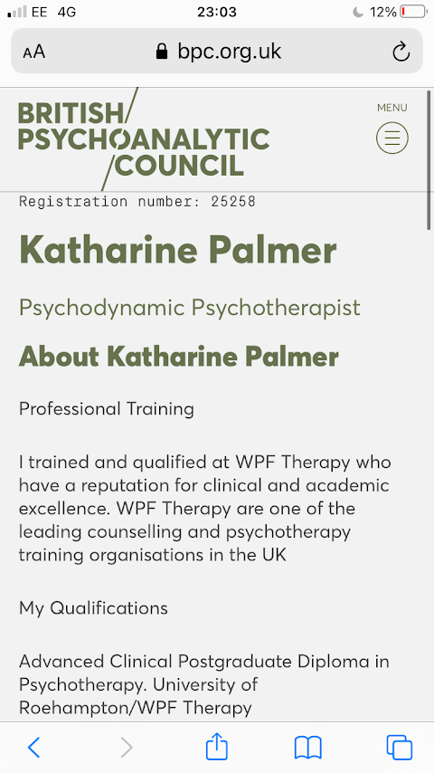 Kate Palmer Psychotherapy - Therapy for Anxiety & Depression