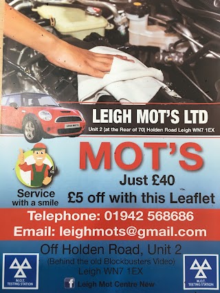 Leigh MOT Centre new Holden road 01942 568686