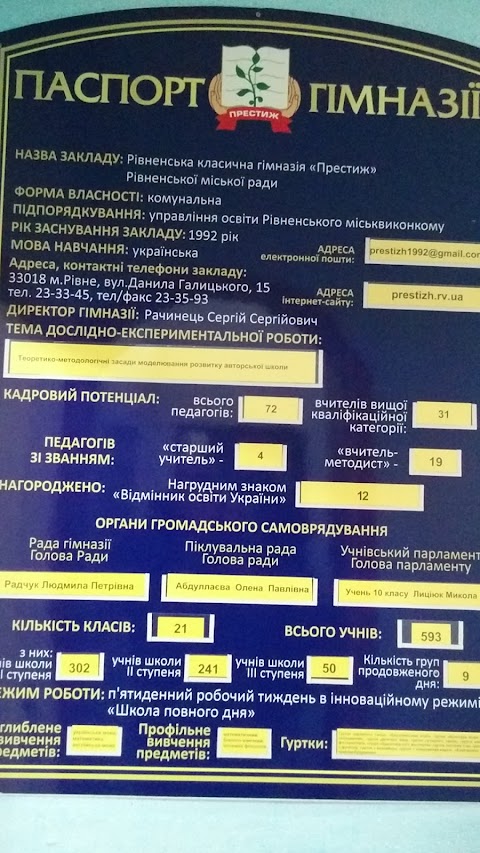 Рівненський Академічний Ліцей "Престиж" імені Лілії Котовської