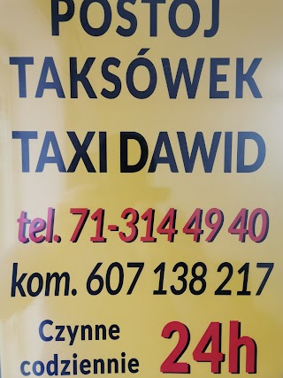 Postój Taksówek Taxi Dawid. Siedziba firmy. 24h