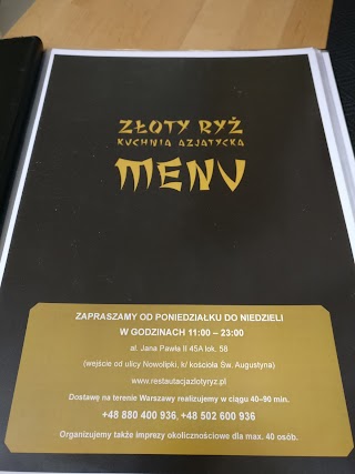 Restauracja Złoty Ryż - na miejscu i na dostawę