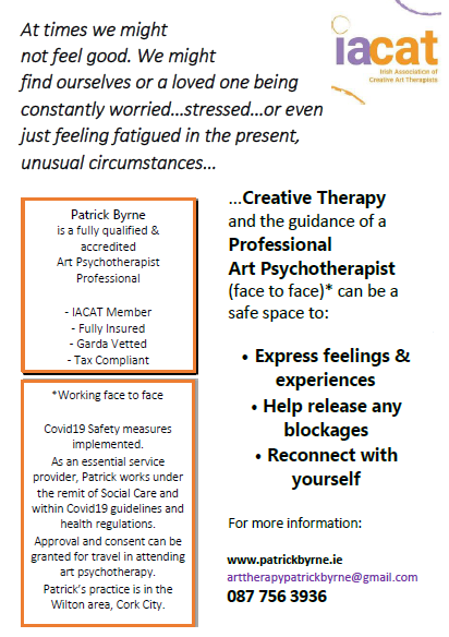 The Art Therapy space - Cork Counselling & Art psychotherapy - Patrick Byrne B.A. MA (hons)