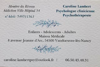 Caroline Lambert - Psychologue clinicienne Psychothérapeute