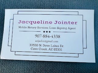 Jacqueline Jointer, mobile notary; estate planner, trust delivery agent