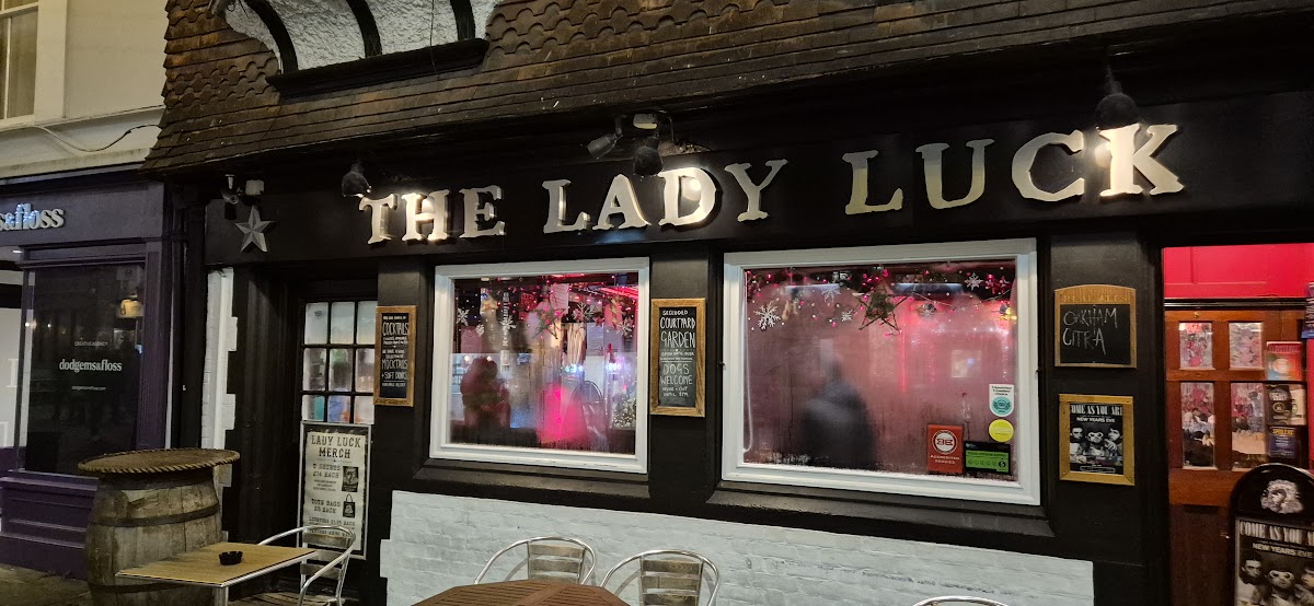 Lady Luck in 18 St Peter's St, Canterbury CT1 2BQ, UK - Restaurants featuring Dine-In, Reservable, Serves Beer, Serves Wine, Takeout, Outdoor Seating, Live Music, Dog Friendly, Restroom, Good for Groups, Wheelchair Accessible, Cocktails