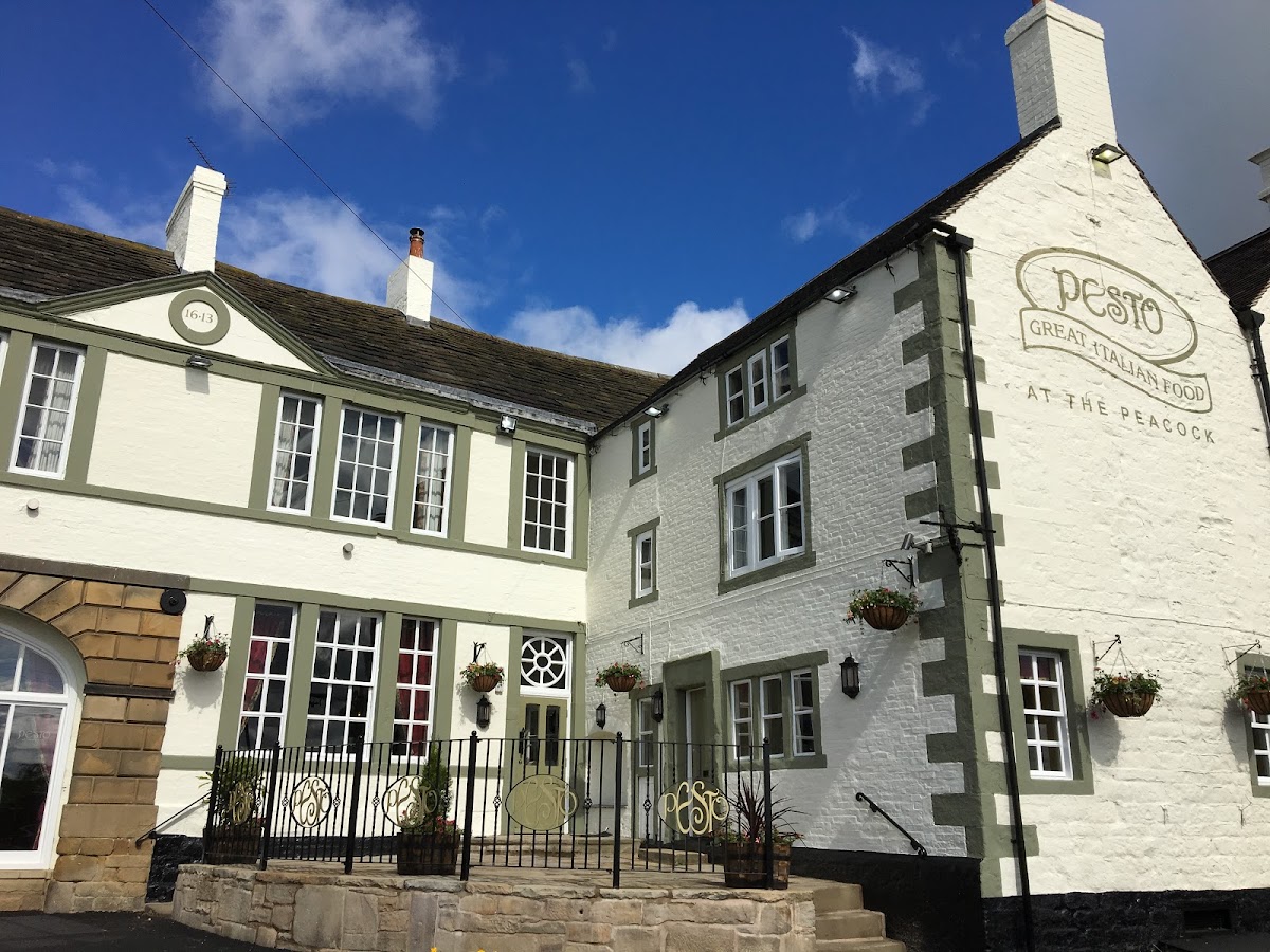 Pesto At The Peacock in 1 Chesterfield Rd, Fourlane Ends, Alfreton DE55 7LN, UK - Golf Courses featuring Dine-In, Reservable, Serves Lunch, Serves Dinner, Serves Beer, Serves Wine, Serves Brunch, Serves Vegetarian Food, Takeout, Outdoor Seating, Children's Menu, Restroom, Good for Groups, Good for Children, Wheelchair Accessible, Cocktails, Vegetarian Food, Desserts, Coffee
