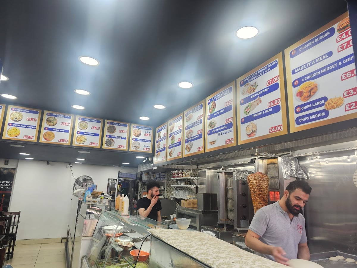 Nawroz Lounge in 127 Ballards Ln, Church End, London N3 1LJ, UK - Restaurants featuring Dine-In, Reservable, Serves Lunch, Serves Dinner, Takeout, Delivery, Outdoor Seating, Children's Menu, Restroom, Good for Groups, Good for Children, Coffee