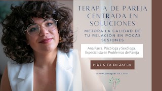 Ana Parra. Psicología y Sexología en Zafra. Especialista en problemas sexuales y de pareja