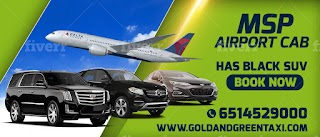 Gold and Green MSP Airport Taxi Cab Suburbs Book Online Gaurantee Ride