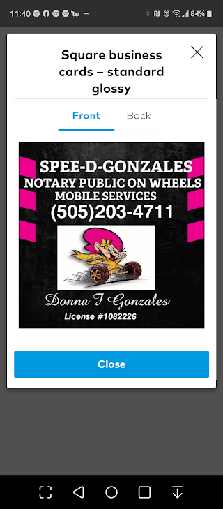 Spee -D- Gonzales Notary Public On Wheels