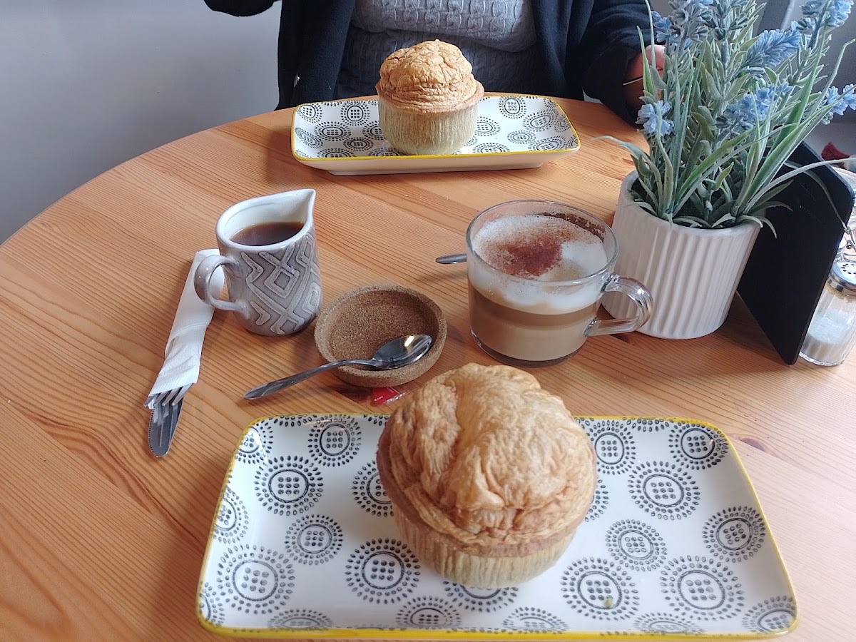 Hunters of Haworth in 89 Main St, Haworth, Keighley BD22 8DA, UK - Cafes featuring Dine-In, Reservable, Serves Lunch, Serves Brunch, Serves Vegetarian Food, Takeout, Delivery, Dog Friendly, Restroom, Good for Children, Vegetarian Food, Desserts, Coffee
