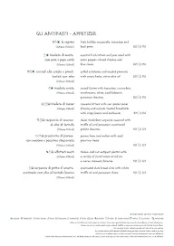 Prego - The Westin menu 1