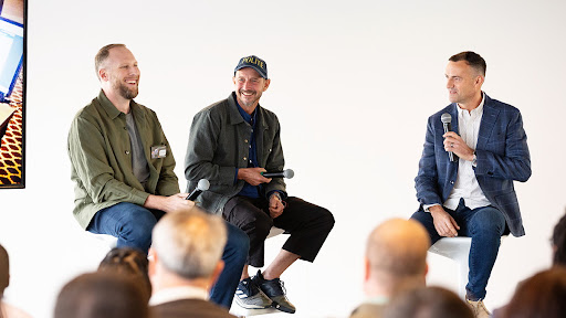 “Building SensePost – a retrospective journey” panel. From left, Dominic White, Charl van der Walt and Jaco van Graan.