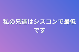 私の兄達はシスコンで最低です