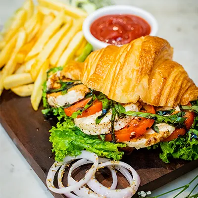 Glazed Tomato & Cottage Cheese Croissant Sandwich