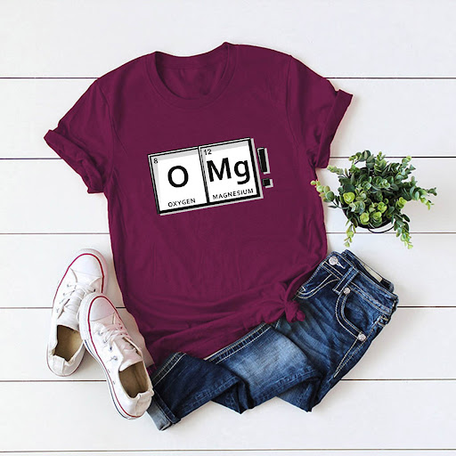 Title 9, Cotton Wacky Humor Letter Large Size Short Slee...