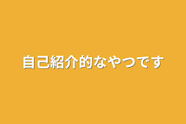 自己紹介的なやつです