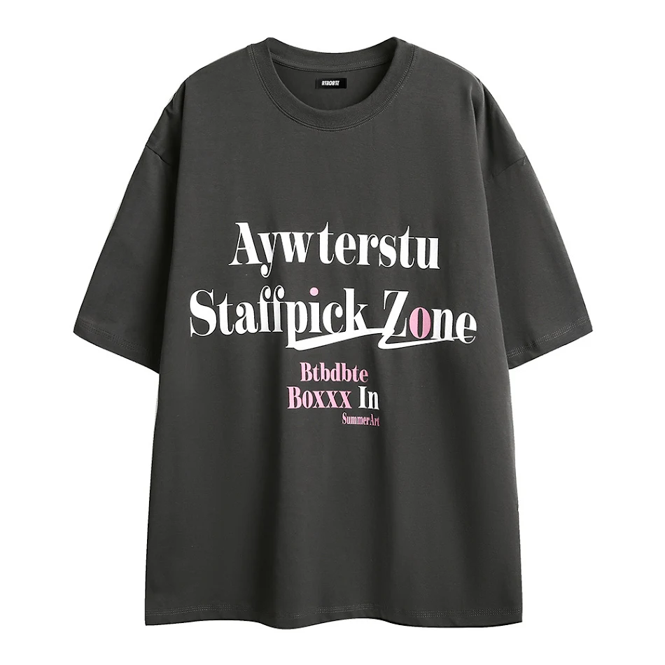 Męska koszulka z modnym nadrukiem liter Krótki rękaw Idealna na co dzień Wygodna i stylowa Doskonała do casualowych stylizacji.